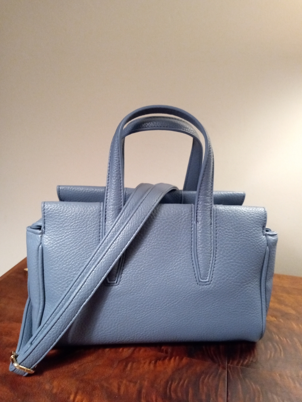 NWOT Mimi Antonia Three-Compartment Satchel/Crossbody, Jean Blue